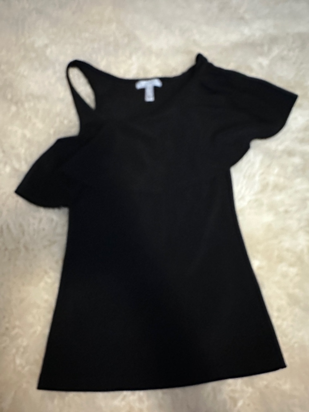 Leith Black One-Shoulder Short Sleeve top XS